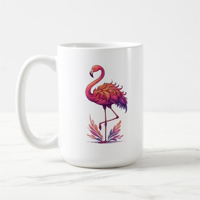 Flamingo Liebhaber Große klassische Keramik Kaffeetasse (Links)
