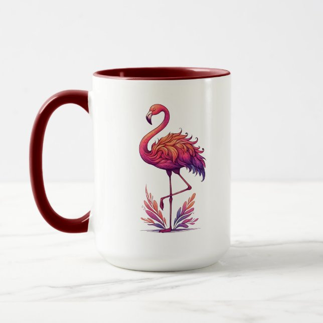 Flamingo-Liebhaber Große Kombi Tasse (Links)