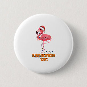 Flamingo Lighten Up Frohe Weihnachten Button