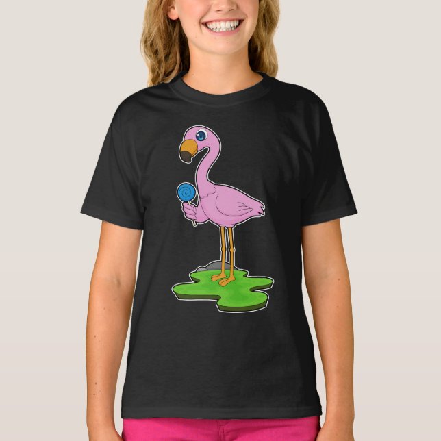 Flamingo Lollipop Candy T-Shirt (Vorderseite)