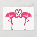 Flamingo Love Postkarte<br><div class="desc">Personalize this product if you d'like by selecting the customize button below. Add the names of the flanke and groom,  the honeymooning ehepaar or any other ehepaar in love!</div>