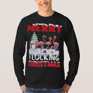 Flamingo Lover Xmas Geschenk Merry Flocking Weihna T-Shirt