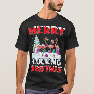 Flamingo Lover Xmas Geschenk Merry Flocking Weihna T-Shirt