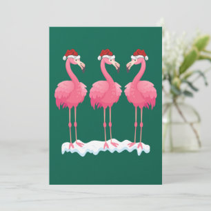 Flamingo Lover Xmas Lighting Santa Pink Flamingos Feiertagskarte