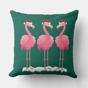 Flamingo Lover Xmas Lighting Santa Pink Flamingos Kissen