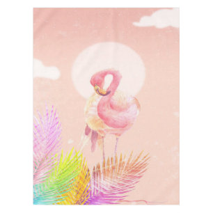 Flamingo Lovers Niedlicher Flamingo Bird mit Blä Tischdecke