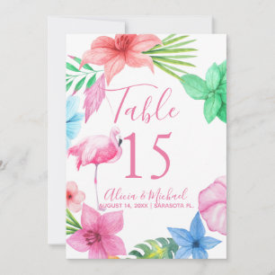 Flamingo-Luau-tropischer Blumenkranz-Hochzeit Einladung