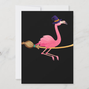 Flamingo   Lustiger Flamingo Hexe Halloween Feiertagskarte