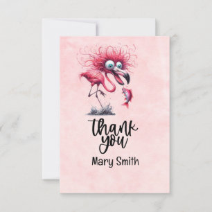 Flamingo Lustiges Design für die Party Dankeskarte