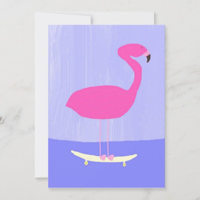 Flamingo Malkunst Einladung (Vorderseite)