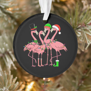 Flamingo Merry Christmas Funny Flamingo Lover Gesc Ornament