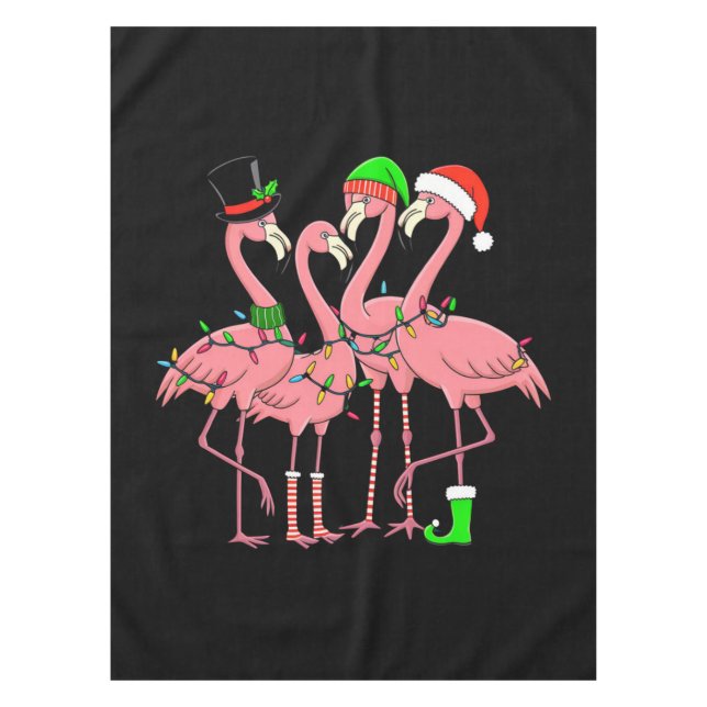 Flamingo Merry Christmas Funny Flamingo Lover Gesc Tischdecke (Vorderseite)