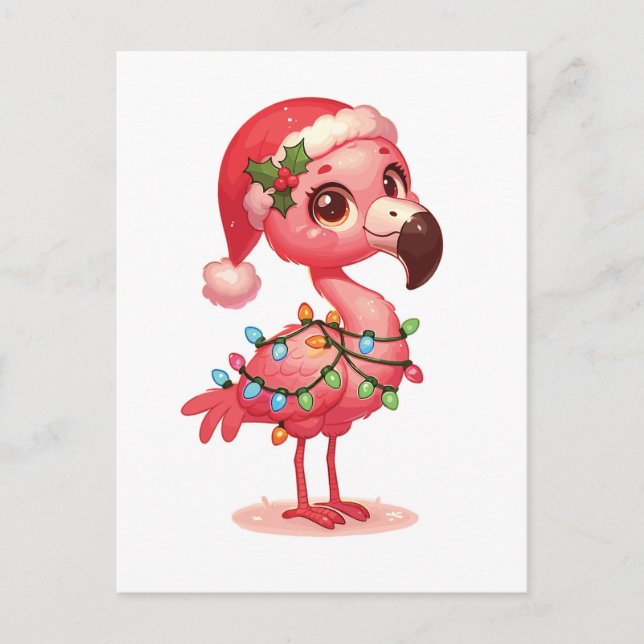 Flamingo Merry Weihnachten Winter Animals Flamingo (Vorderseite)