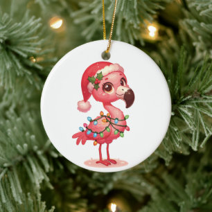 Flamingo Merry Weihnachten Winter Animals Flamingo Keramik Ornament
