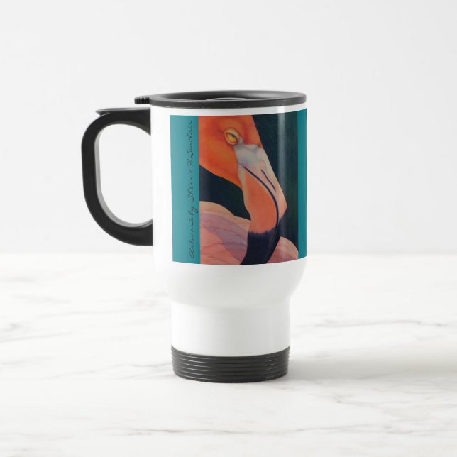 Flamingo-Metallreise-Tasse Reisebecher (Links)