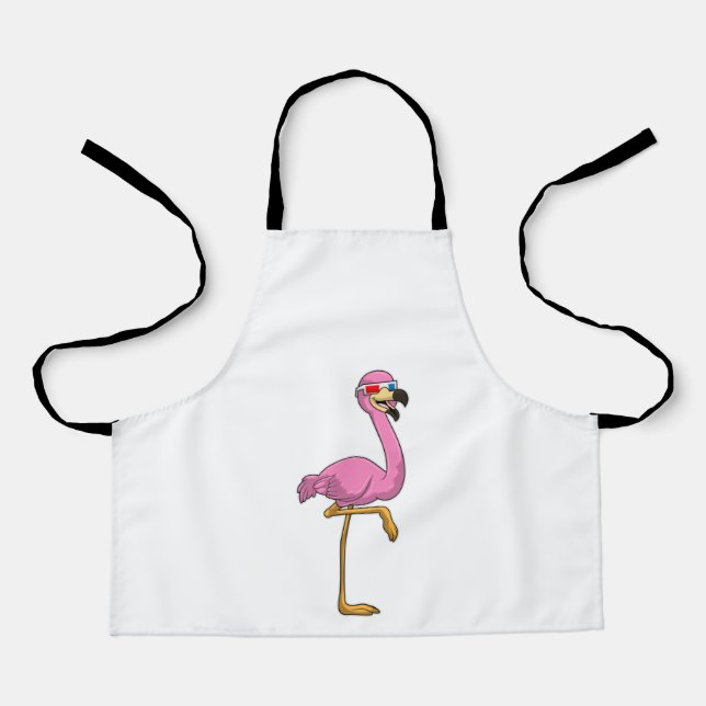 Flamingo mit Brille Schürze (Vorderseite)