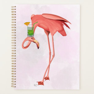 Flamingo mit Cocktail Planer