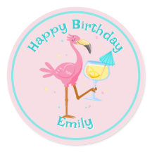 Flamingo mit Cocktail