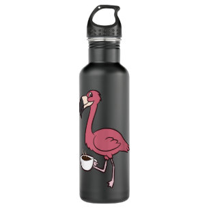 Flamingo mit Coffee Funny Coffee Drink Flamingo Edelstahlflasche