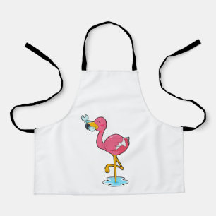 Flamingo mit Fisch Schürze