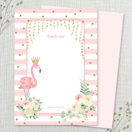 Flamingo mit Goldkrone danke Ihnen Karte