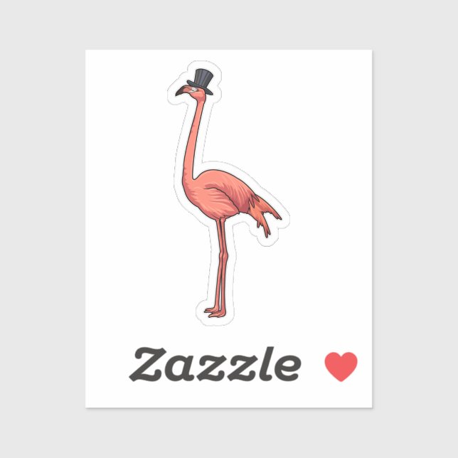 Flamingo mit Hat Aufkleber (Blatt)