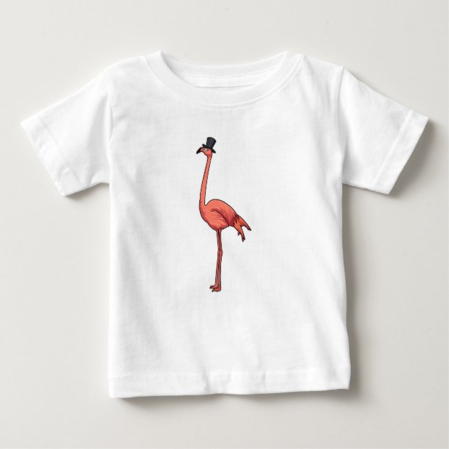 Flamingo mit Hat Baby T-shirt (Vorderseite)