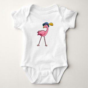 Flamingo mit Hat & Feather Baby Strampler