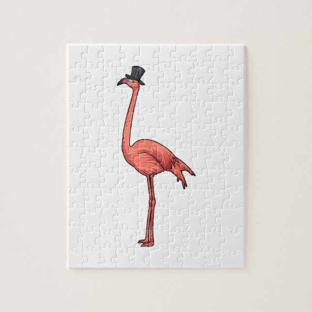 Flamingo mit Hat Puzzle (Vertikal)