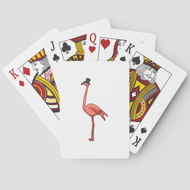 Flamingo mit Hat Spielkarten (Rückseite)