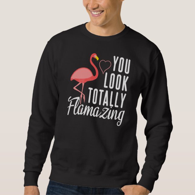 Flamingo mit Herz Sweatshirt (Vorderseite)
