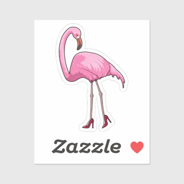 Flamingo mit hohen Absätzen Aufkleber (Blatt)