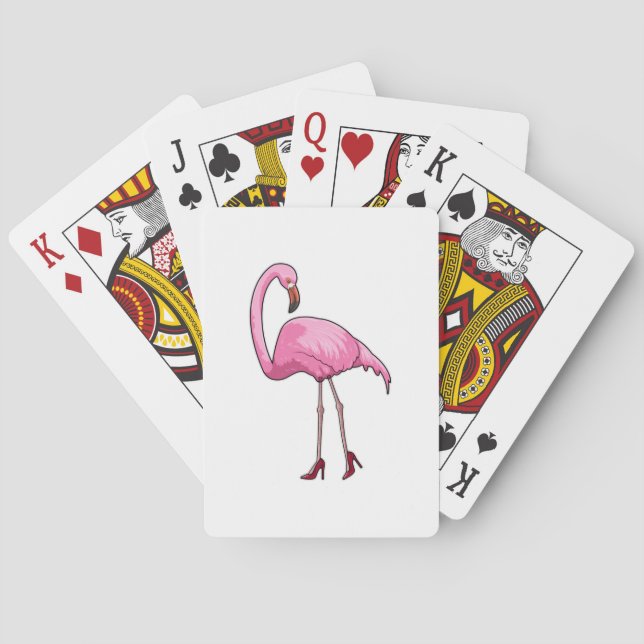 Flamingo mit hohen Absätzen Spielkarten (Rückseite)