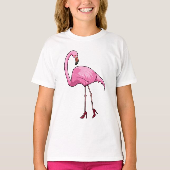 Flamingo mit hohen Absätzen T-Shirt (Vorderseite)