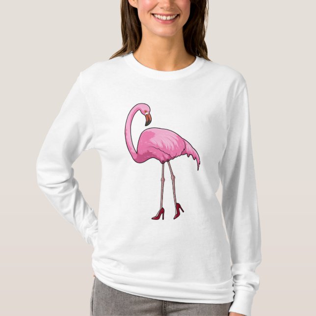 Flamingo mit hohen Absätzen T-Shirt (Vorderseite)