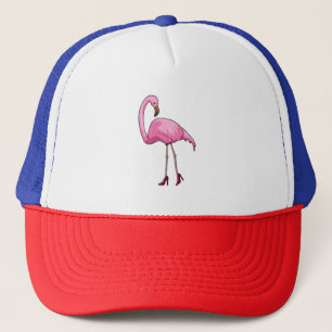 Flamingo mit hohen Absätzen Truckerkappe