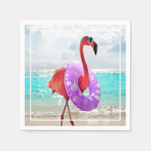 Flamingo mit Innentube Serviette