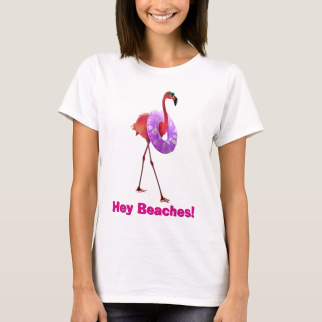 Flamingo mit innerer Tube T-Shirt (Vorderseite)