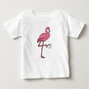 Flamingo mit Kaffee-Cup Baby T-shirt