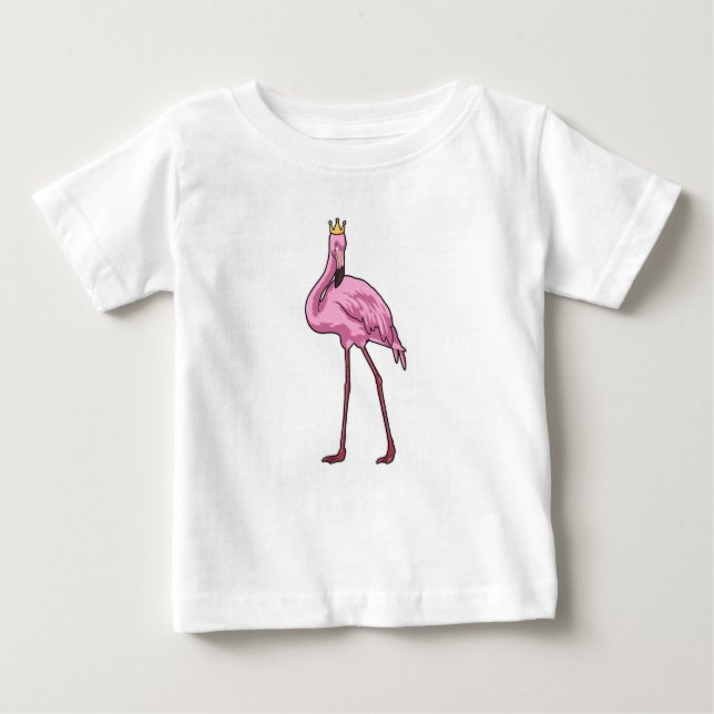 Flamingo mit Krone Baby T-shirt (Vorderseite)