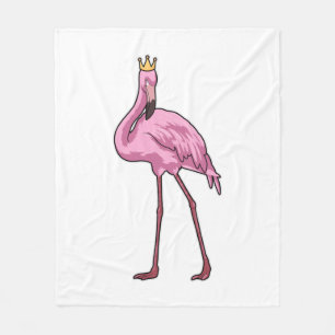 Flamingo mit Krone Fleecedecke