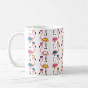 Flamingo mit Kronen nahtlos Muster. Kaffeetasse