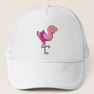 Flamingo mit Kronen und Rock Truckerkappe