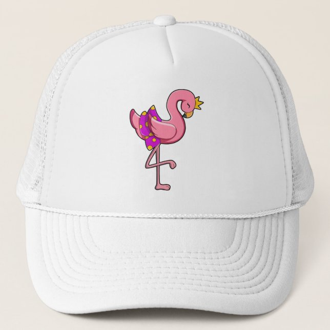 Flamingo mit Kronen und Rock Truckerkappe (Vorderseite)