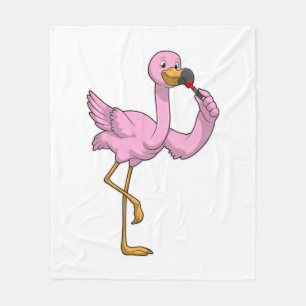 Flamingo mit Lipstick Fleecedecke