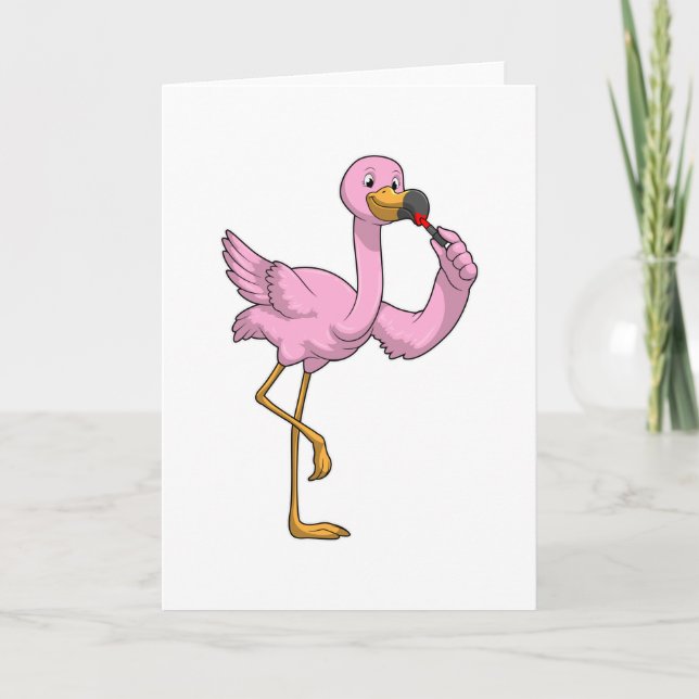 Flamingo mit Lipstick Karte (Vorderseite)