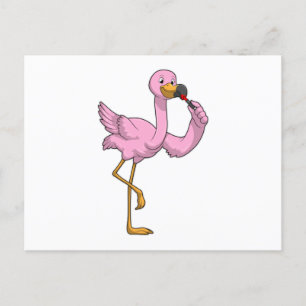 Flamingo mit Lipstick Postkarte