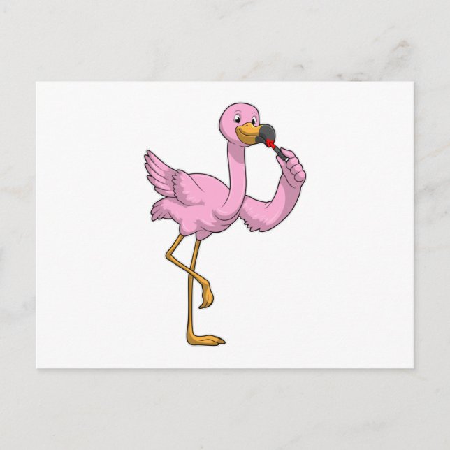 Flamingo mit Lipstick Postkarte (Vorderseite)