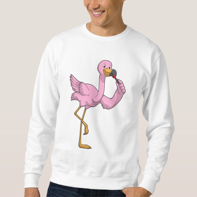 Flamingo mit Lipstick Sweatshirt (Vorderseite)