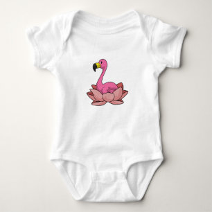 Flamingo mit Lotus-Blume Baby Strampler